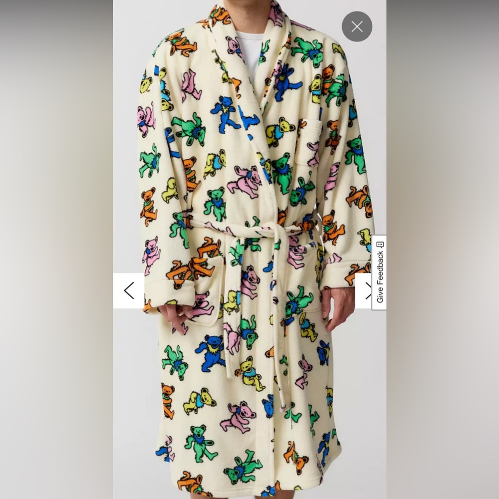 Urban Outfitters Cream Grateful Dead Bears Robe